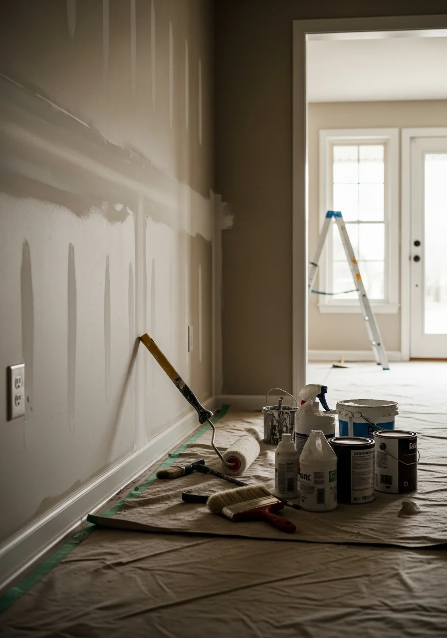 Skilled tradesperson performing detailed work on a home improvement project with professional precision.